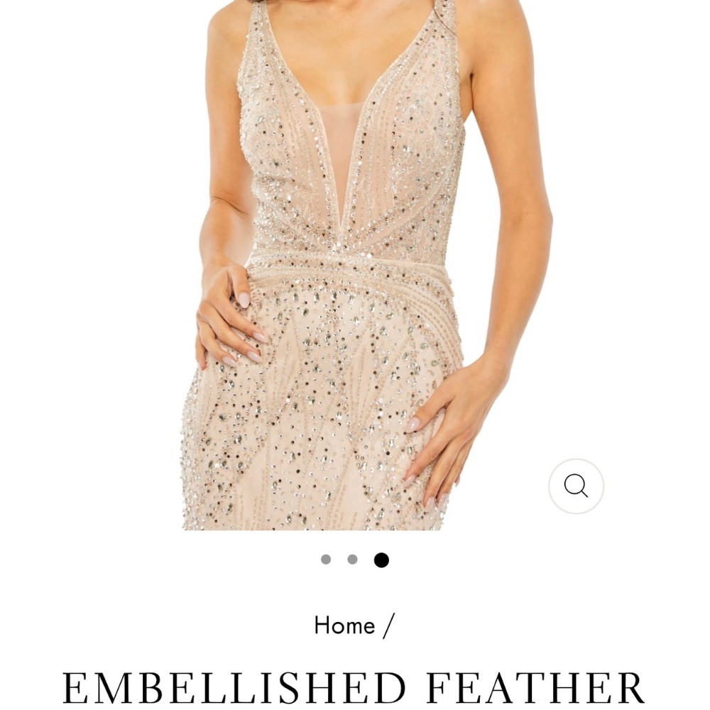 Mac Duggal Blush Feather Gown